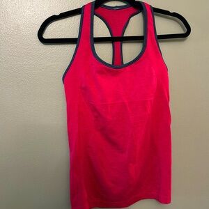 Lululemon Ebb & Flow Racerback Tank Bumble Berry Red Inkwell Navy. Size 8